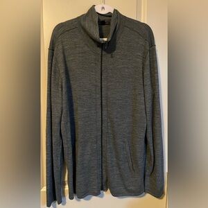John Varvatos XXL Wool Blend Full Zip Lightweight Wool Blend Sweater